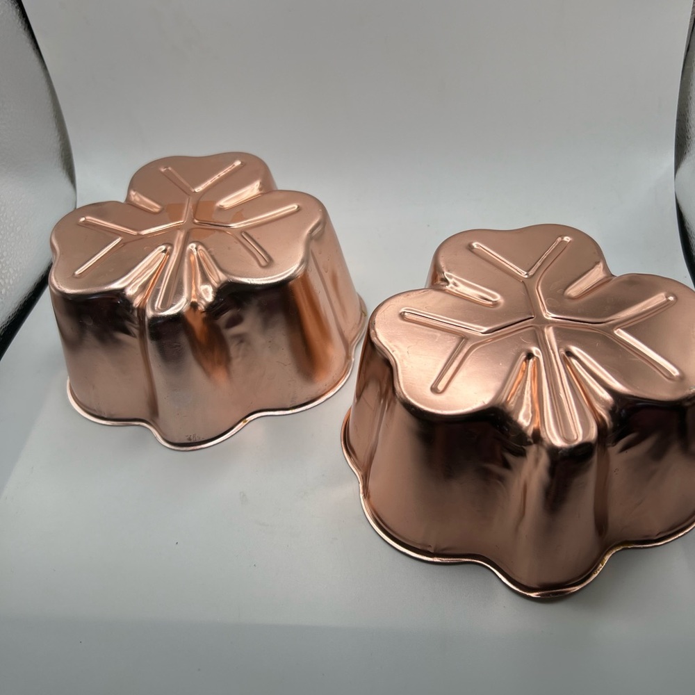 Vintage copper molds shamrock shape